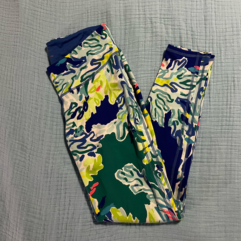 Lilly Pulitzer Blue and Green Patterned Leggings